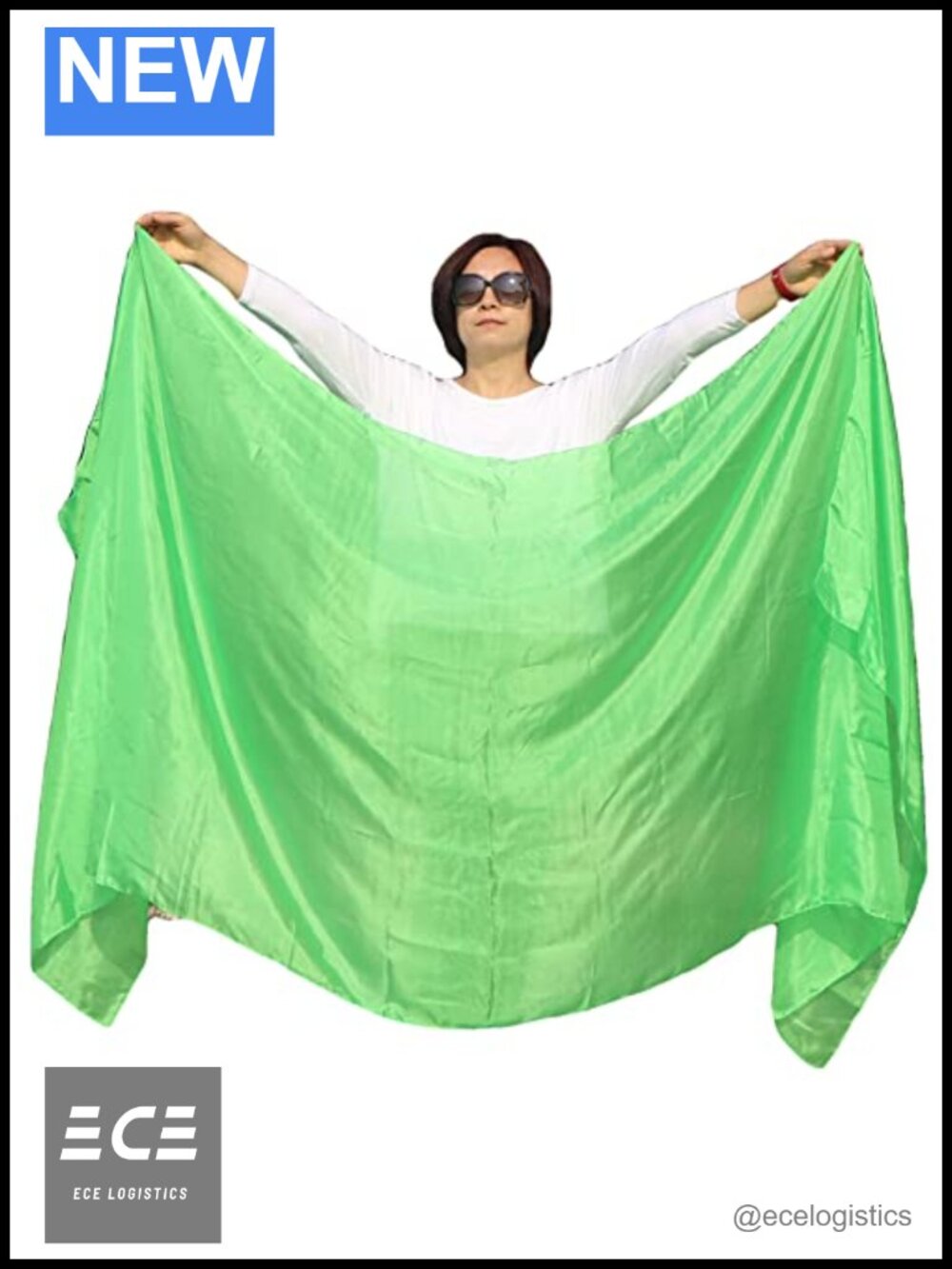 100% Real Silk Belly Dance Veil 3 Yards Lightweight Translucent Hand Rolled